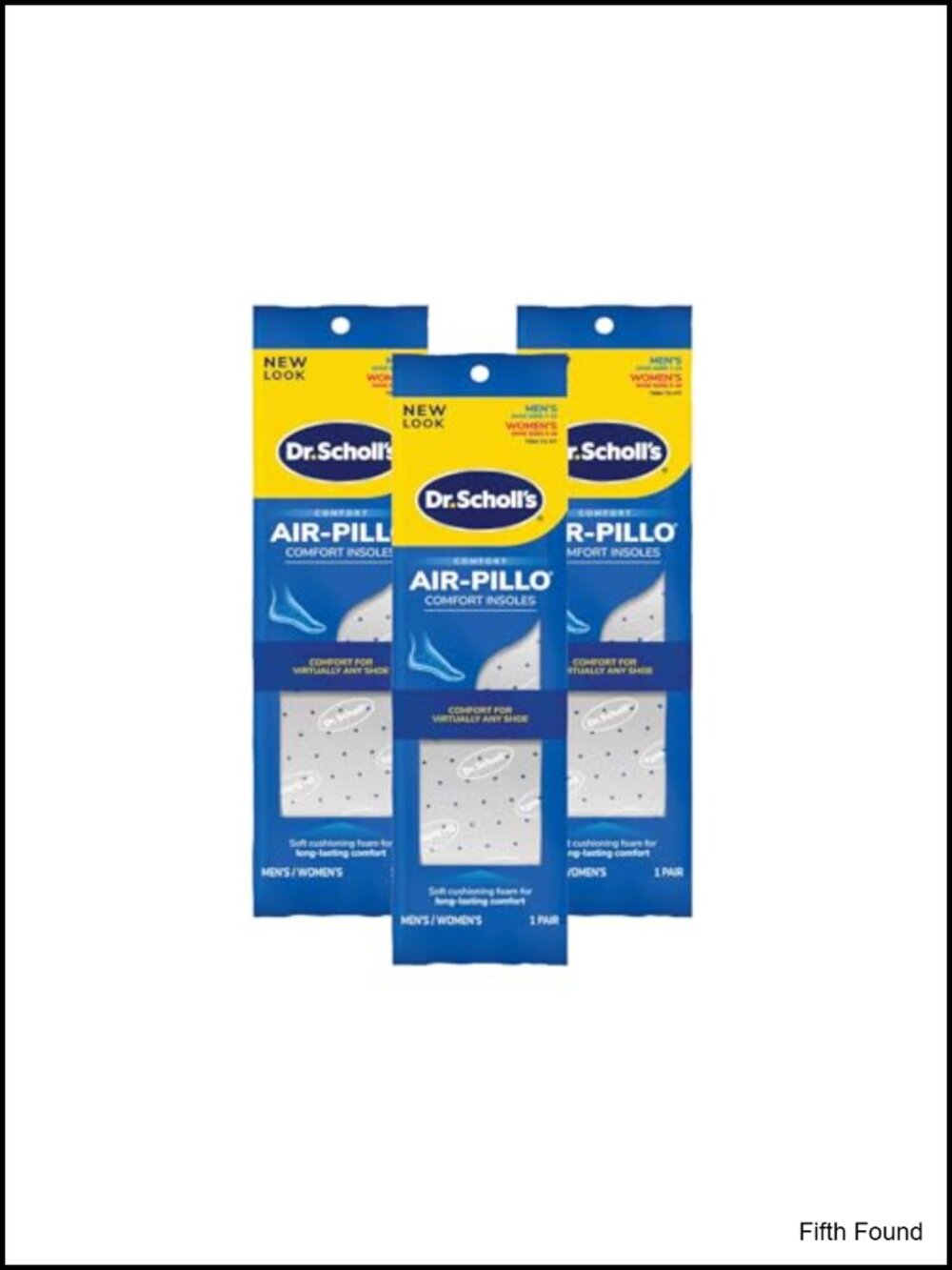 Air-Pillo Memory Foam Cushioning Insoles 3 Pairs Trim to Fit Arch Support